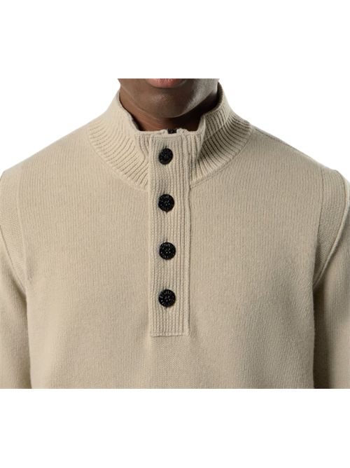 Maglione vestibilità regular con zip corta e finta con bottoni Stone Island | L2S15 5100040 S00A3V0095 SAND